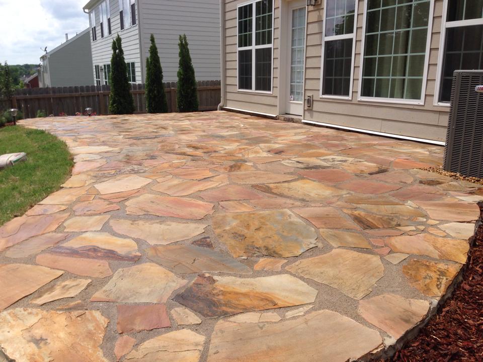 Custom stone patio installation