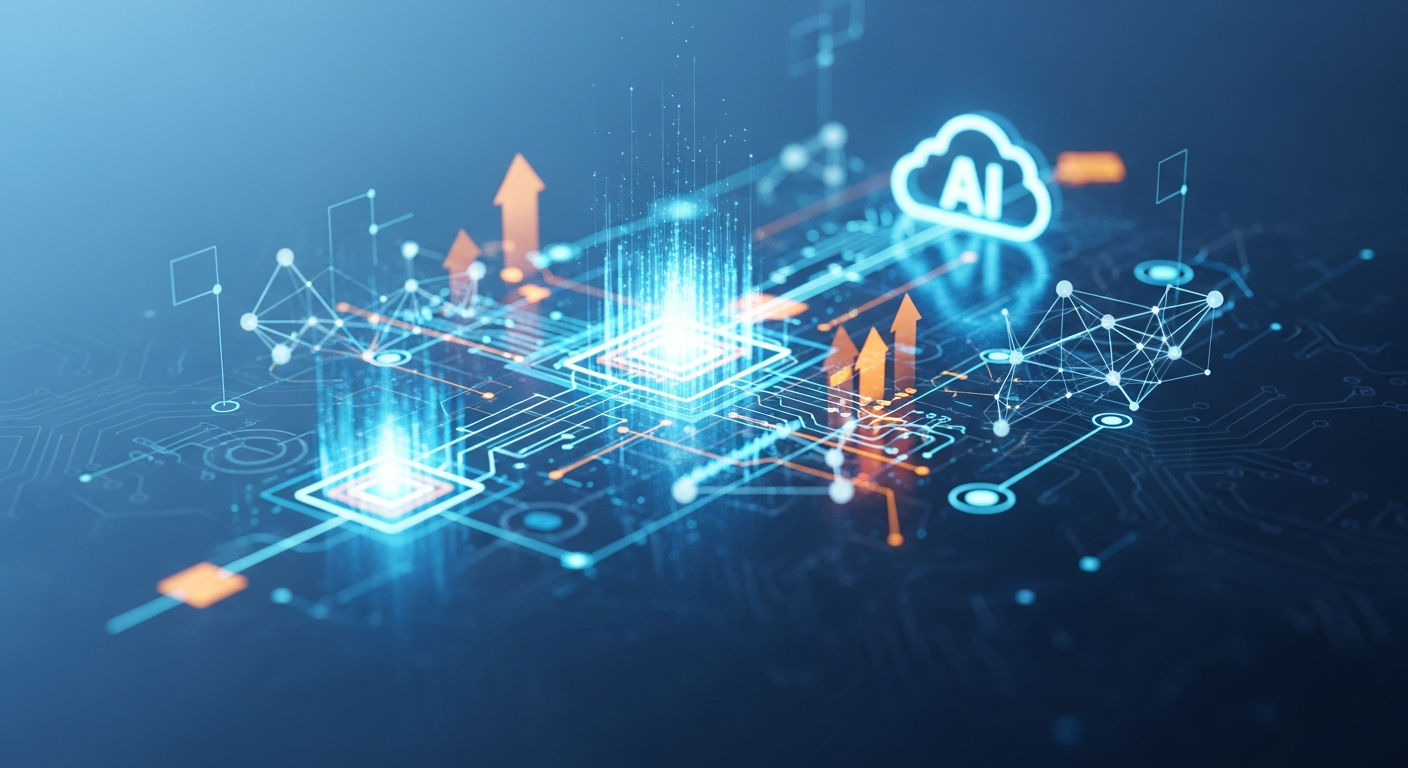 Abstract technology background representing 1CloudAI CRM's advanced AI and automation capabilities