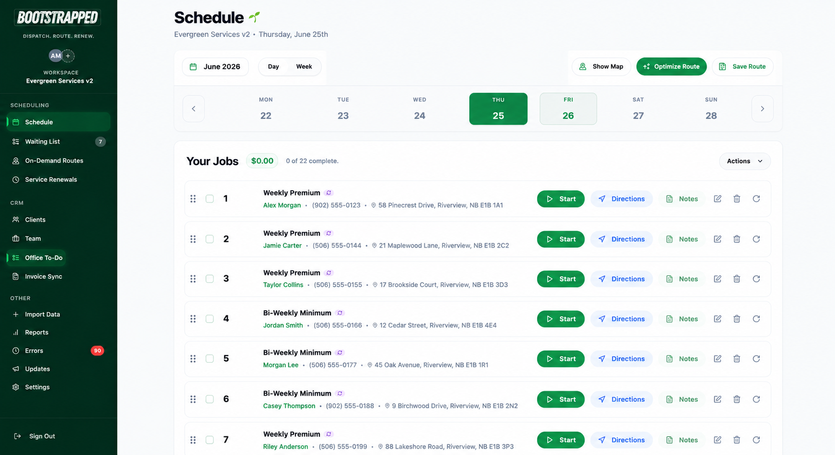 Schedule your one time & recurring jobs
