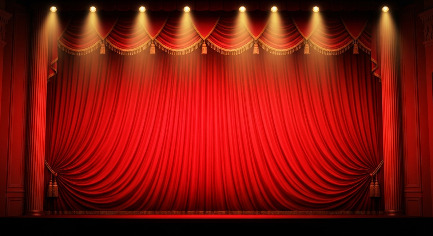 Telón de teatro brillante e iluminado
