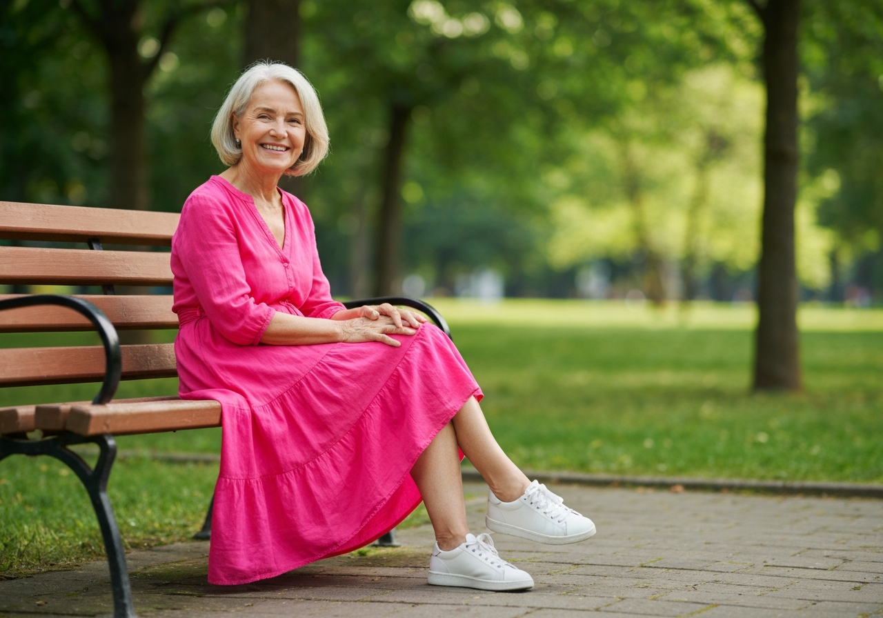Active senior woman smiling
