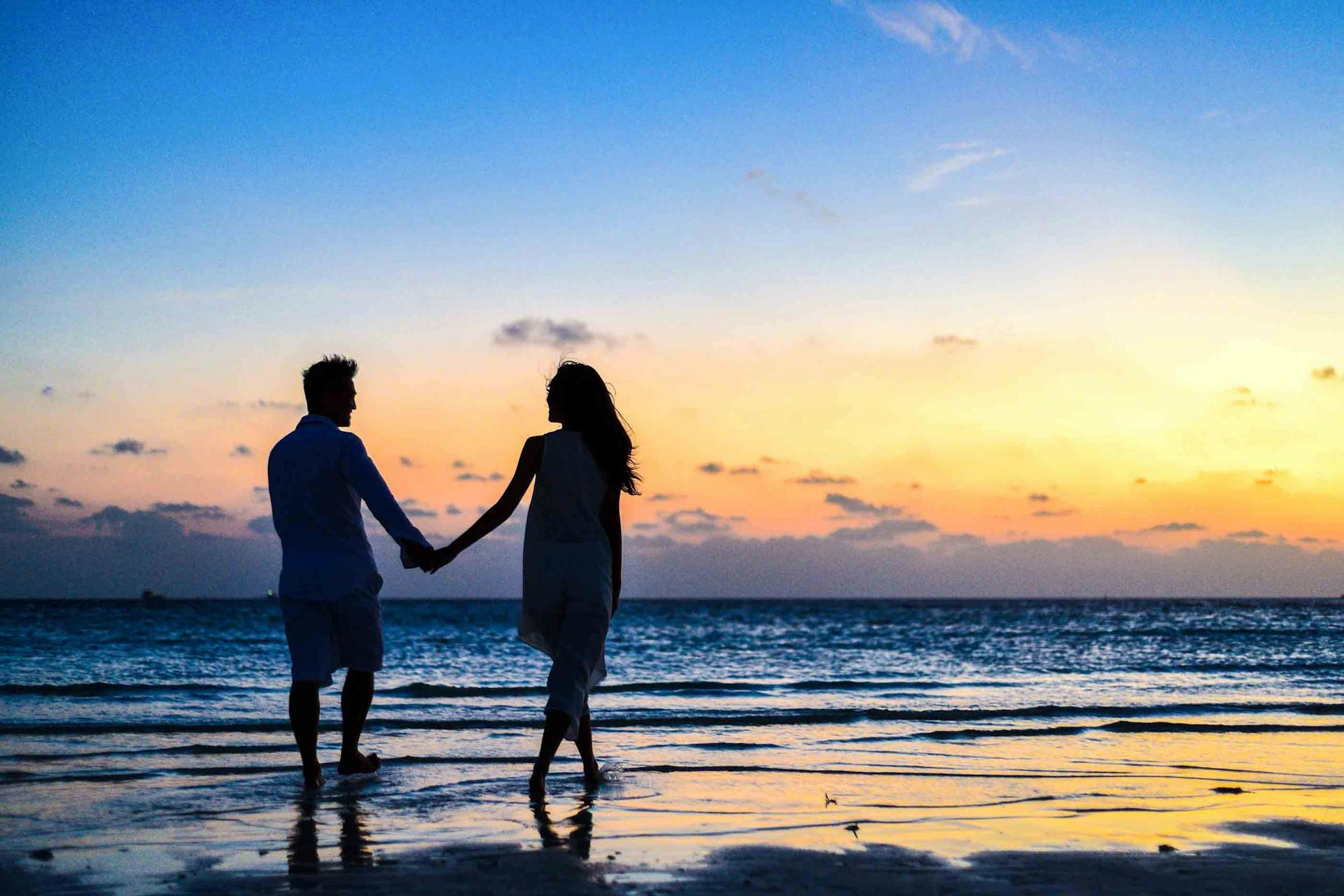 Tropical couple on beach