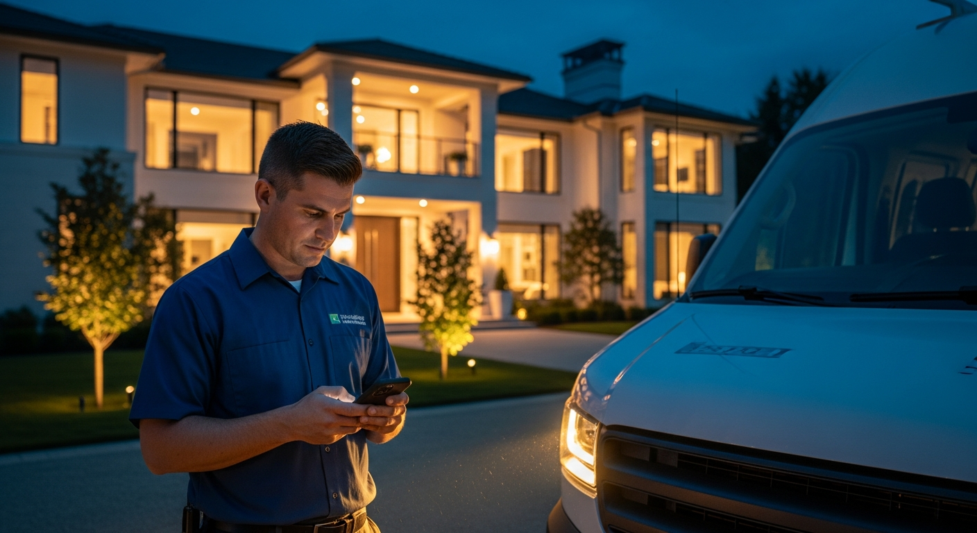 Home service professional using mobile app