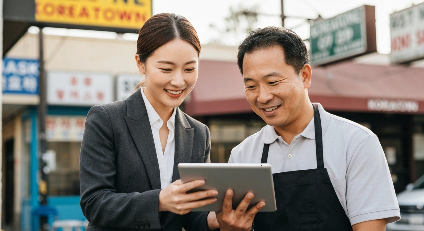 Los Angeles web design consultant helping a local Korean-owned business