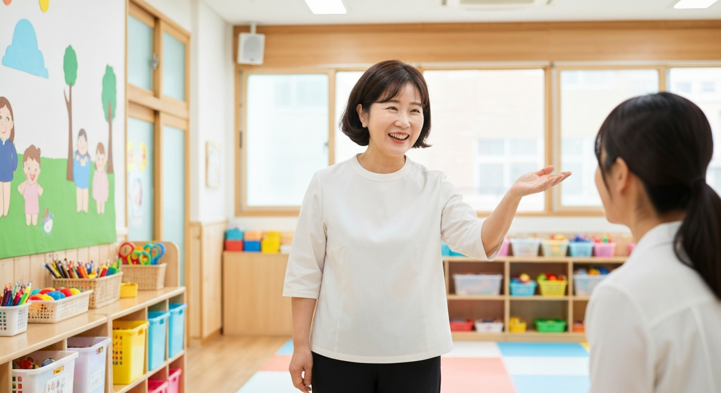 Preschool website design Los Angeles — warm classroom for Korean-American families