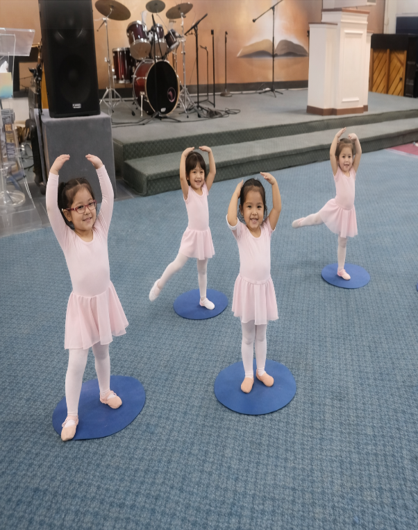 Kids enjoying ballet enrichment class at Agape Christian Preschool Los Angeles