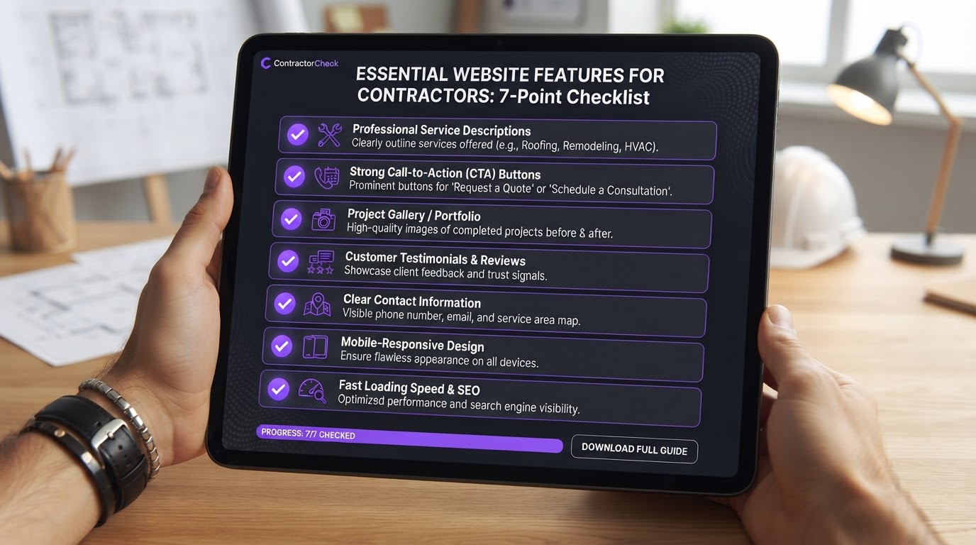 7 Must-Have Features Every Contractor Website Needs in 2026