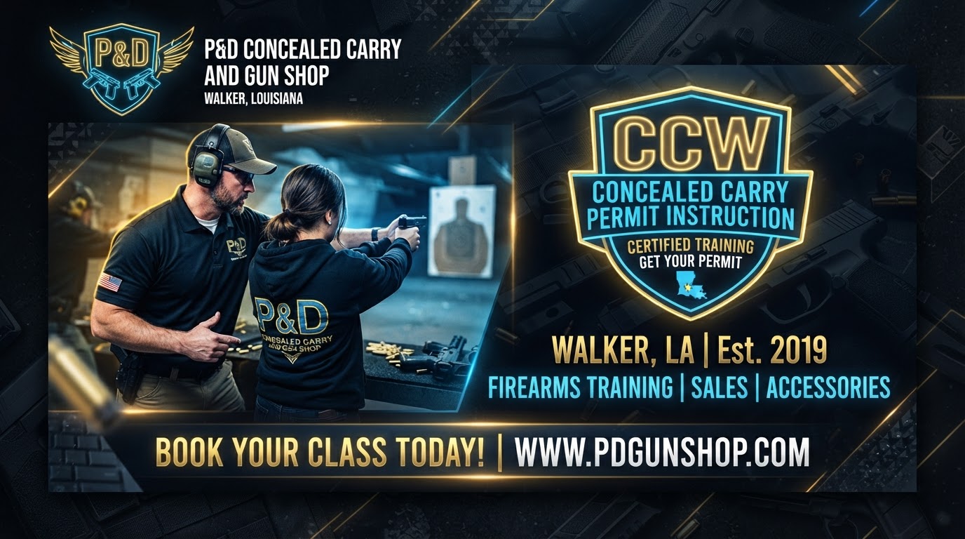 Custom Cerakote firearm finishing examples at P&D Concealed Carry serving Denham Springs and Baton Rouge