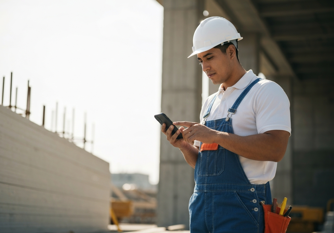 Using mobile app on site