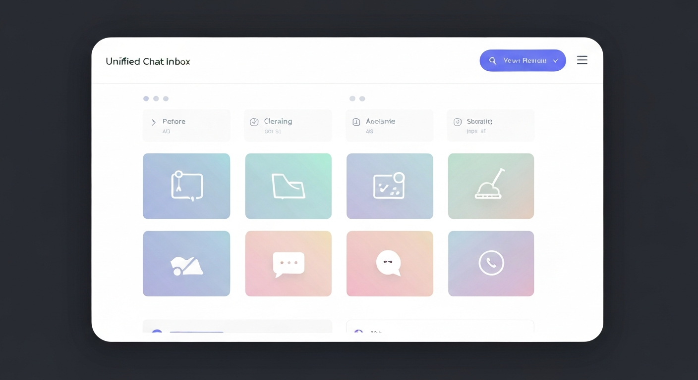 Cleaning services unified inbox mockup