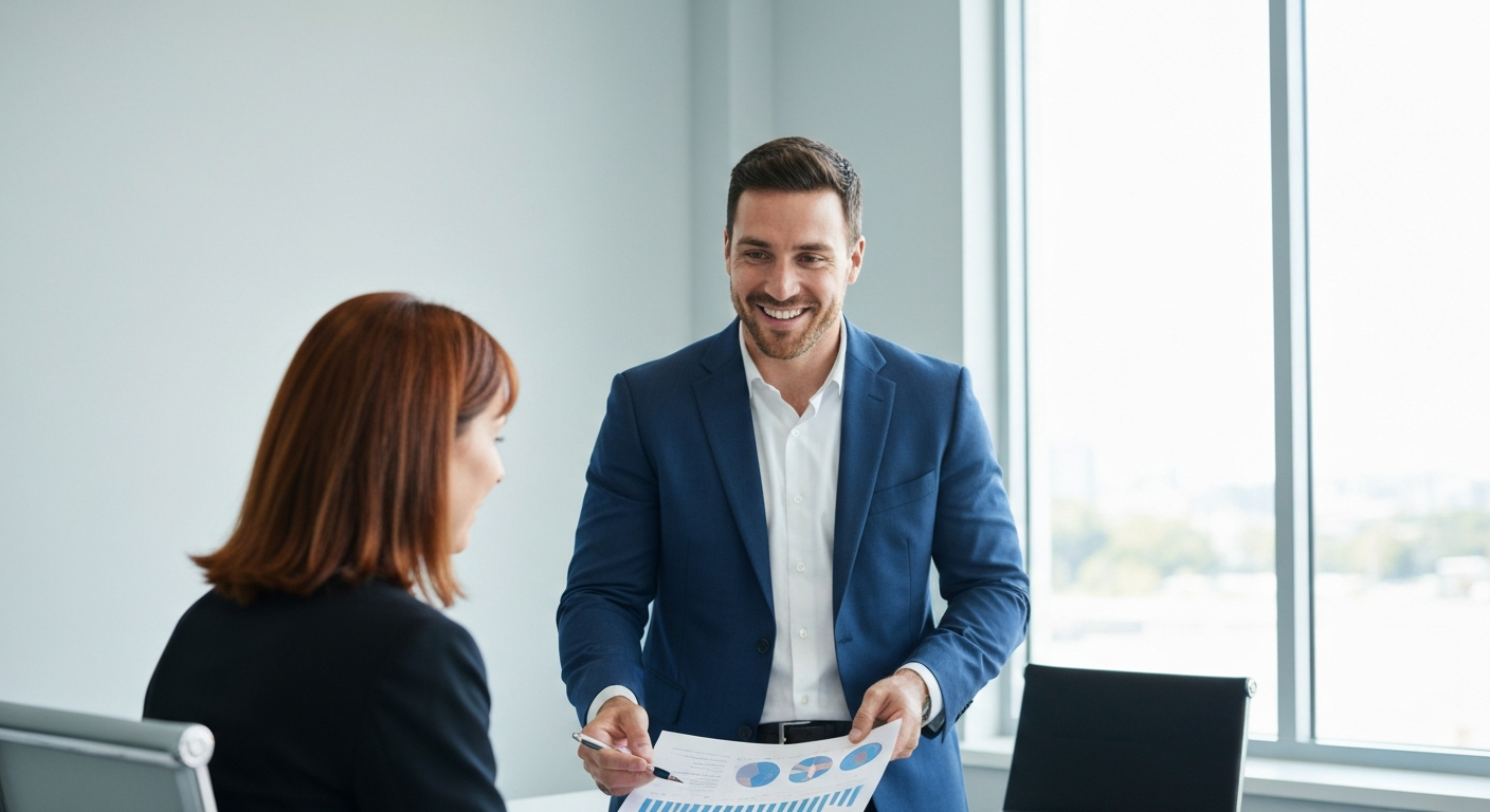 Financial Advisor reviewing portfolio with a client