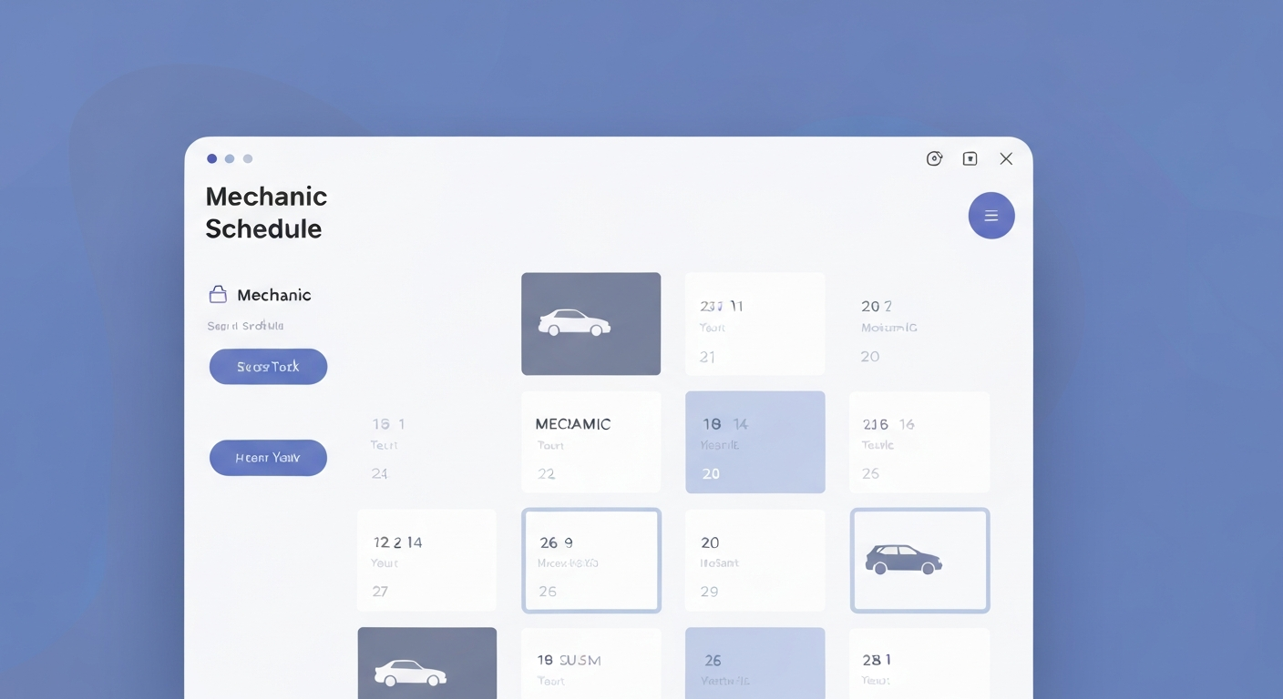 Auto repair bay scheduling mockup