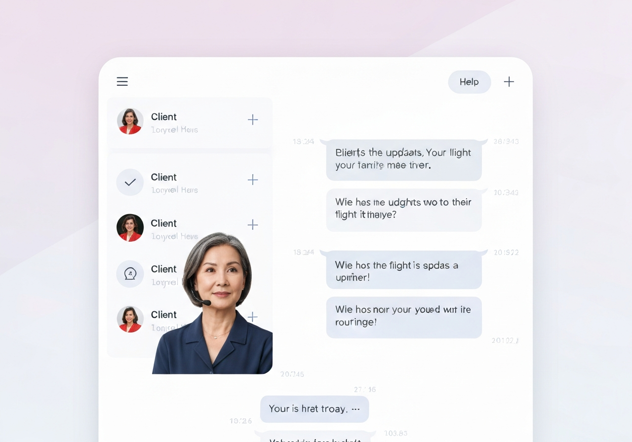 Unified inbox mockup for travel agents