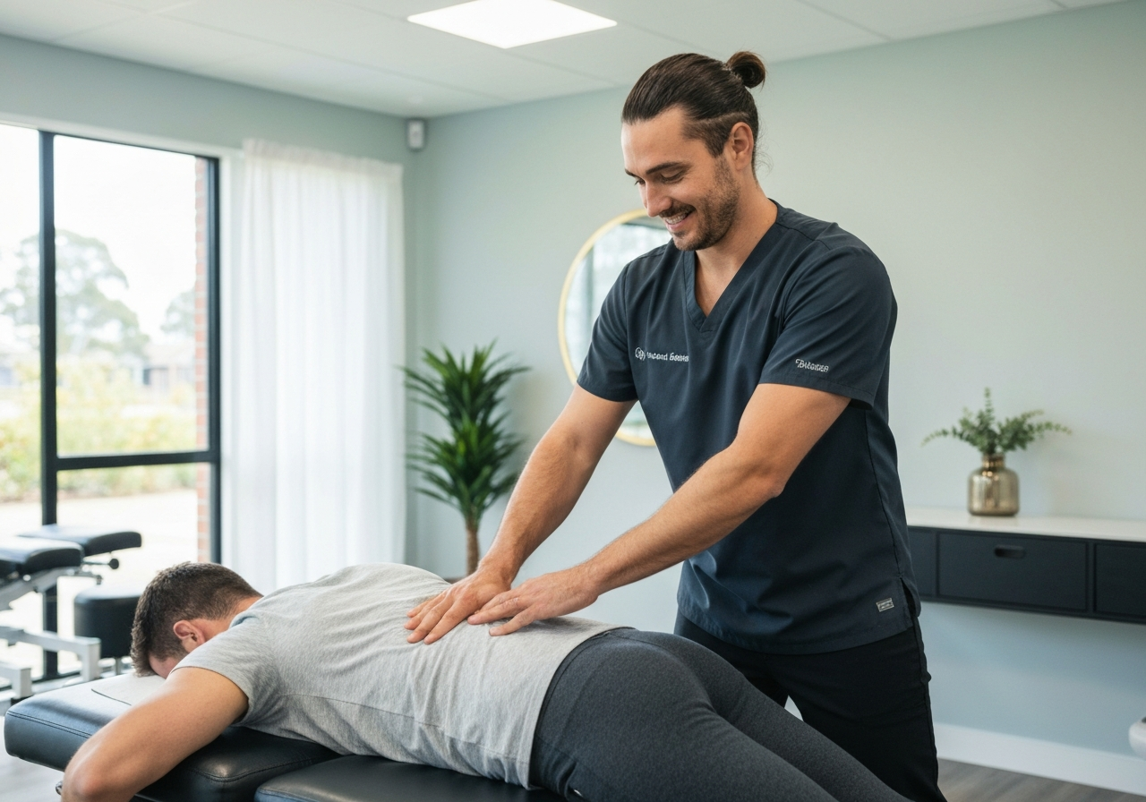 Chiropractor treating patient