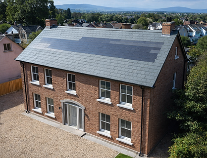 Slate Roof with Integrated Solar Panels