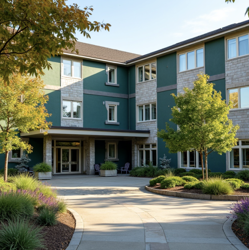 Modern senior living and care home facility development