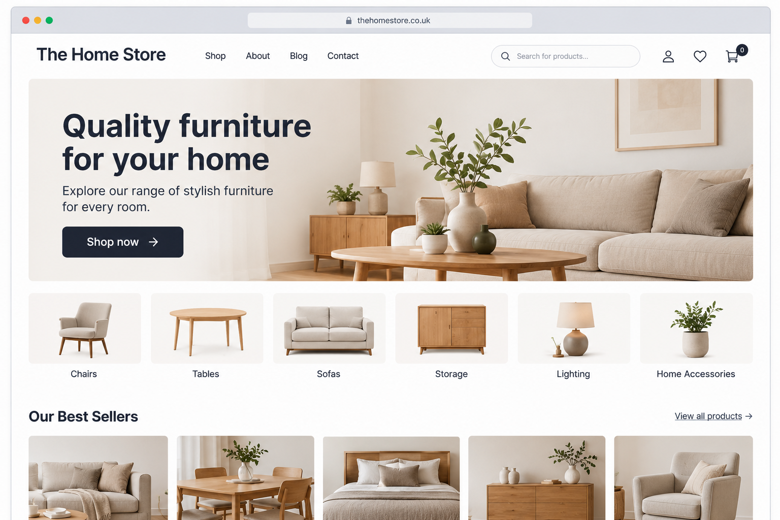 Before: The Home Store standard website