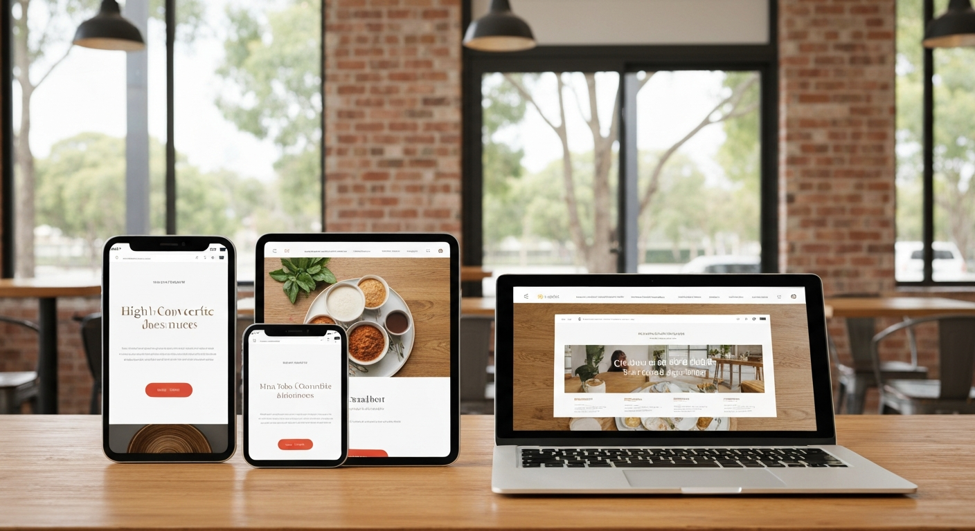 High-converting website mockup on devices