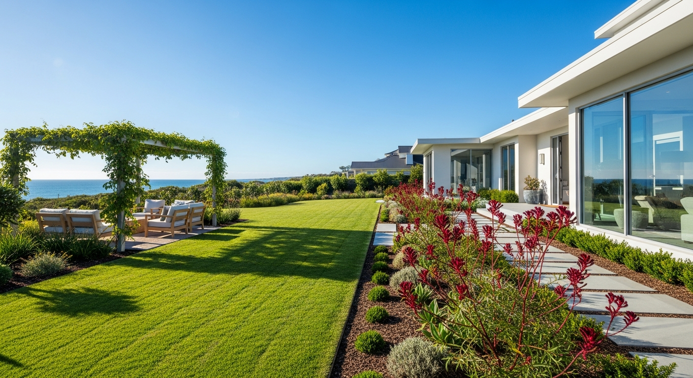 Beautiful landscaped garden on the Mornington Peninsula