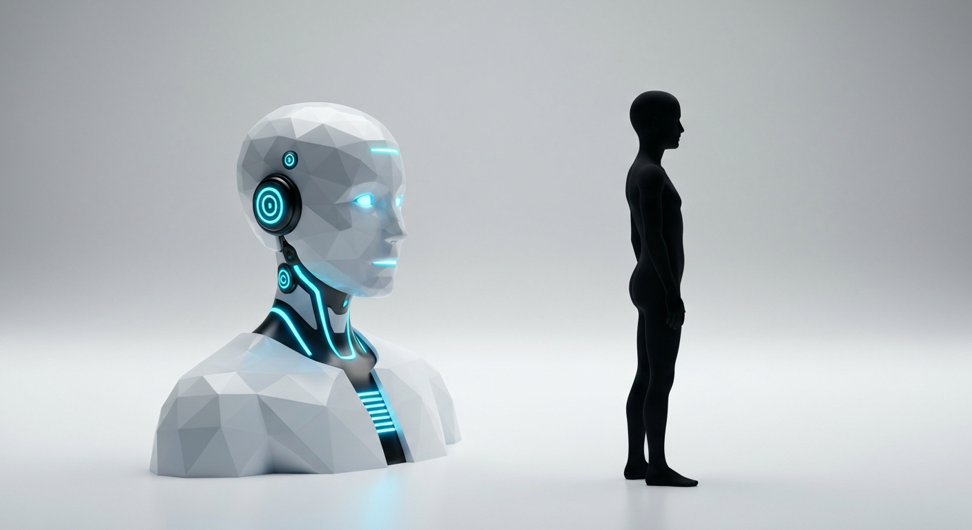 AI avatar and human silhouette comparison