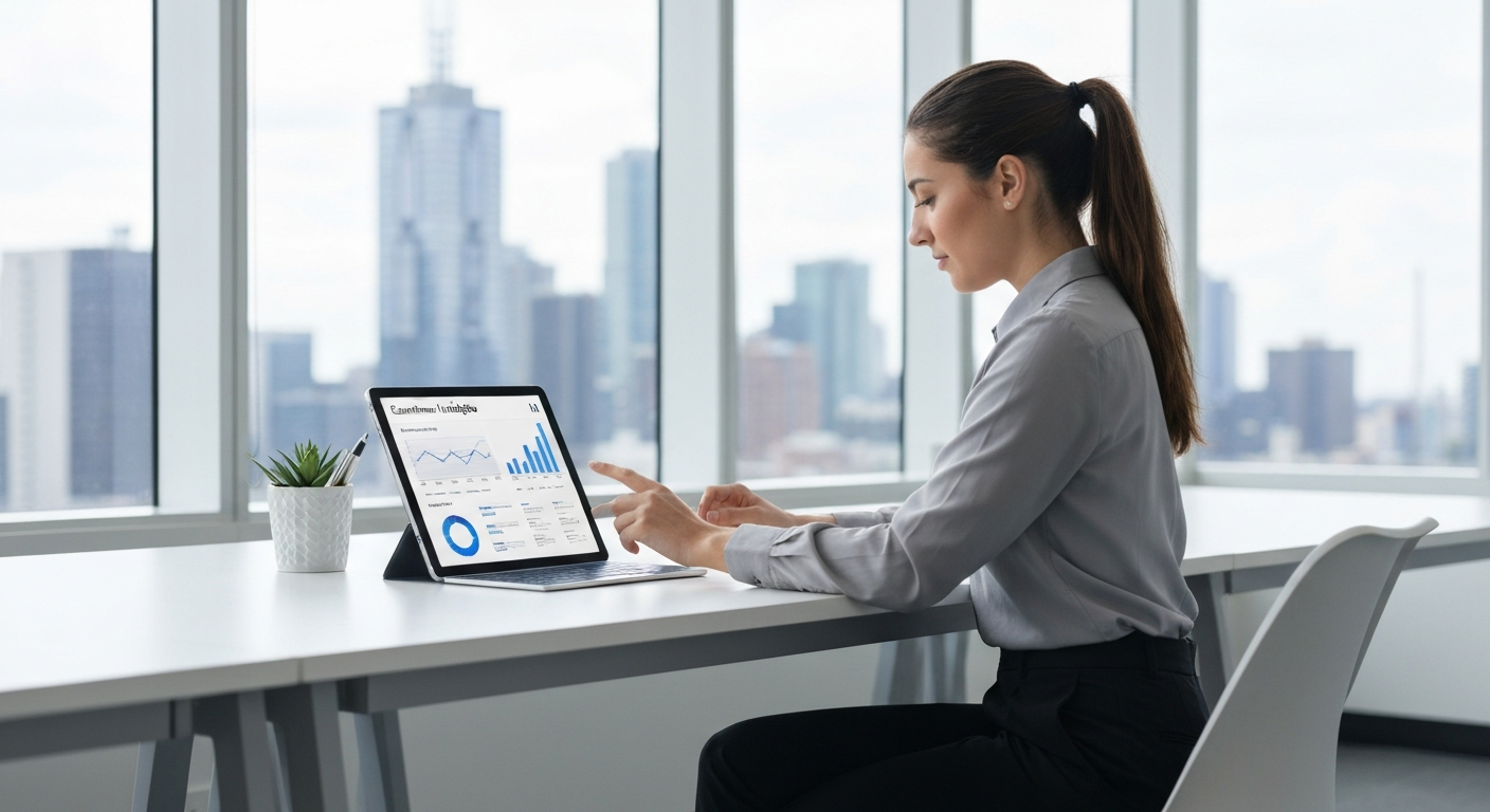 Melbourne professional viewing AI dashboard