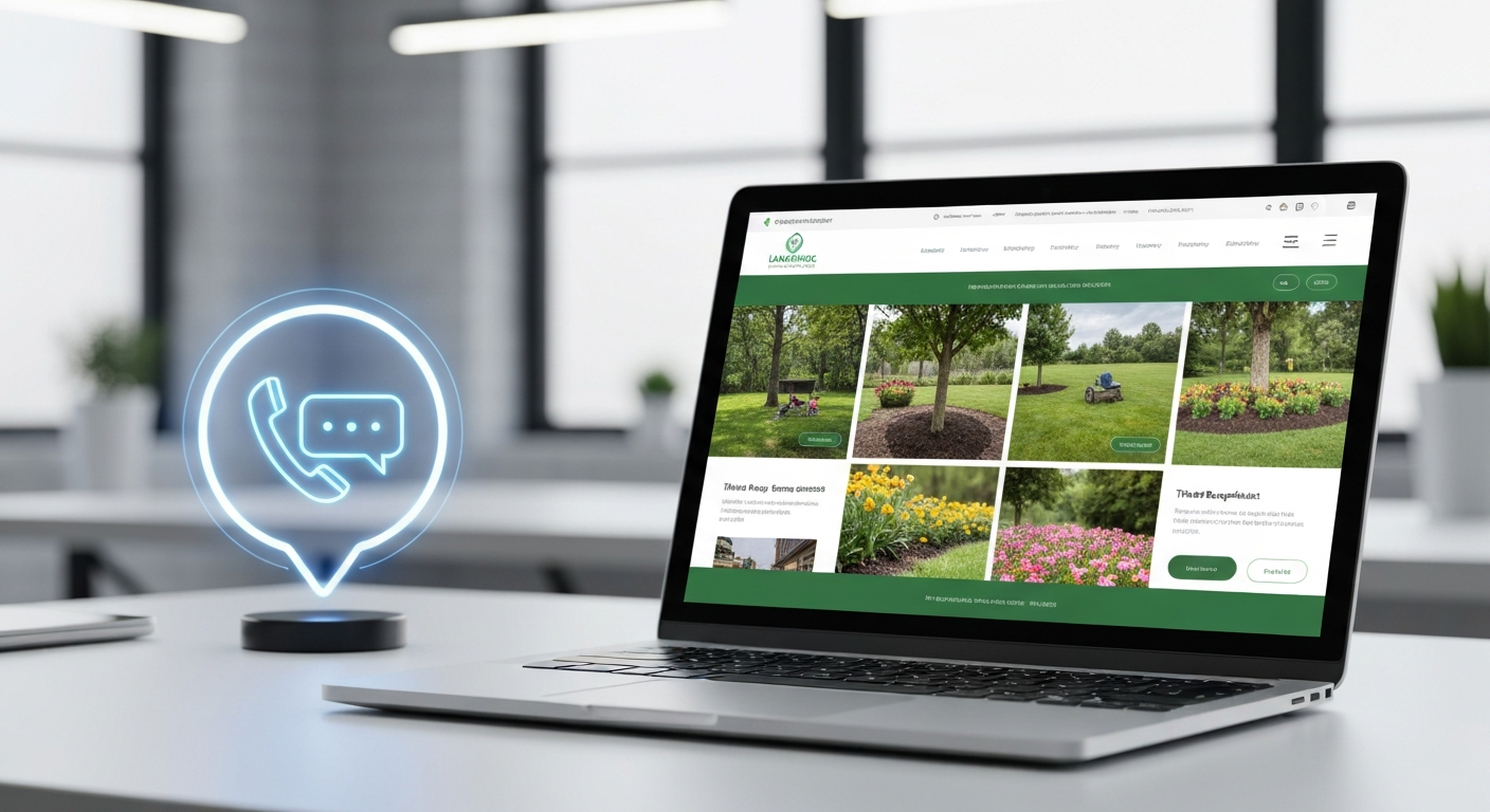 Interactive AI Receptionist Demo on a Landscaping Website