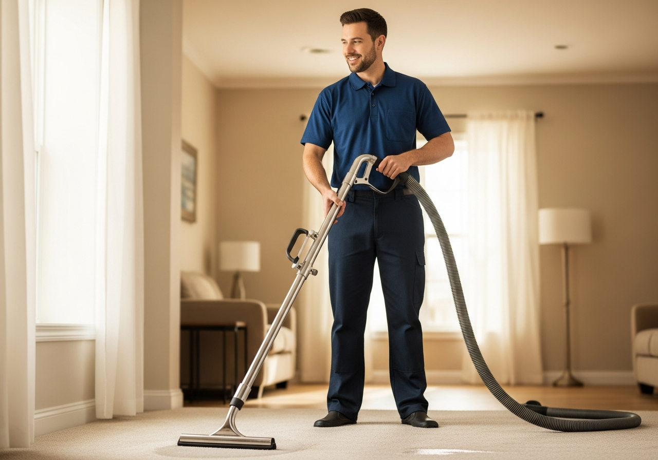 Professional carpet cleaner with proper stainless steel wand and hose