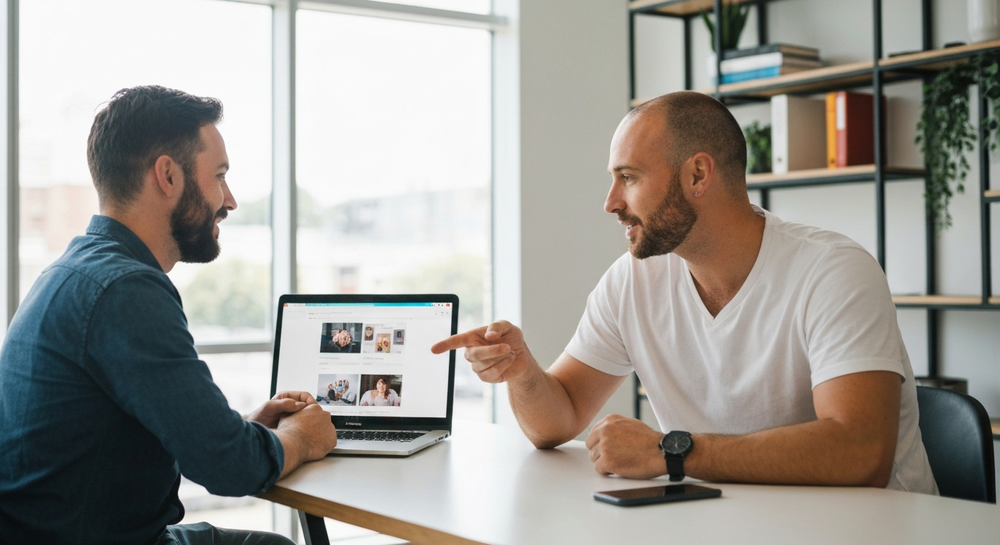 Melbourne web designer discussing strategy