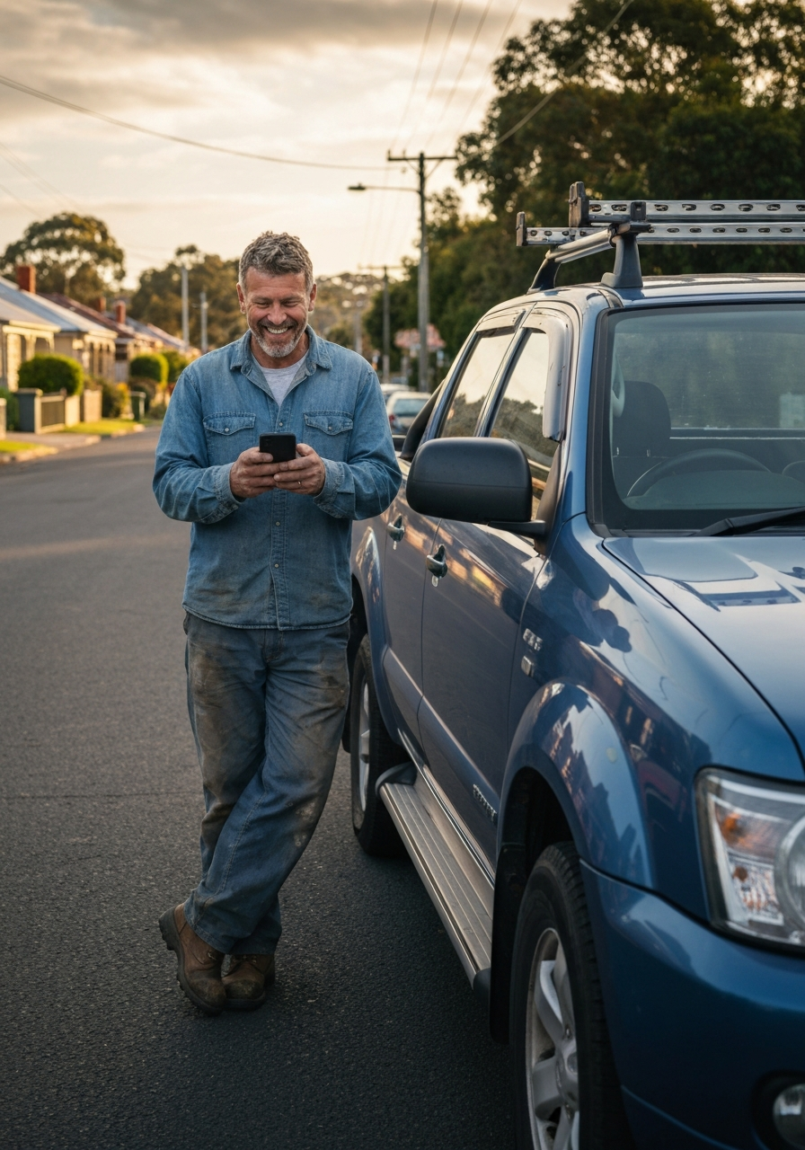 Tradie with Phone