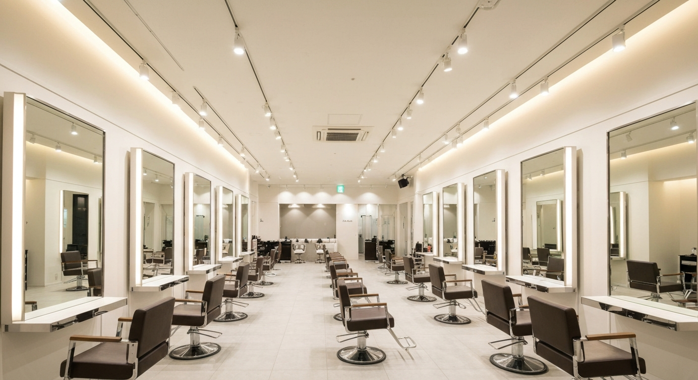 Interior de peluquería moderna