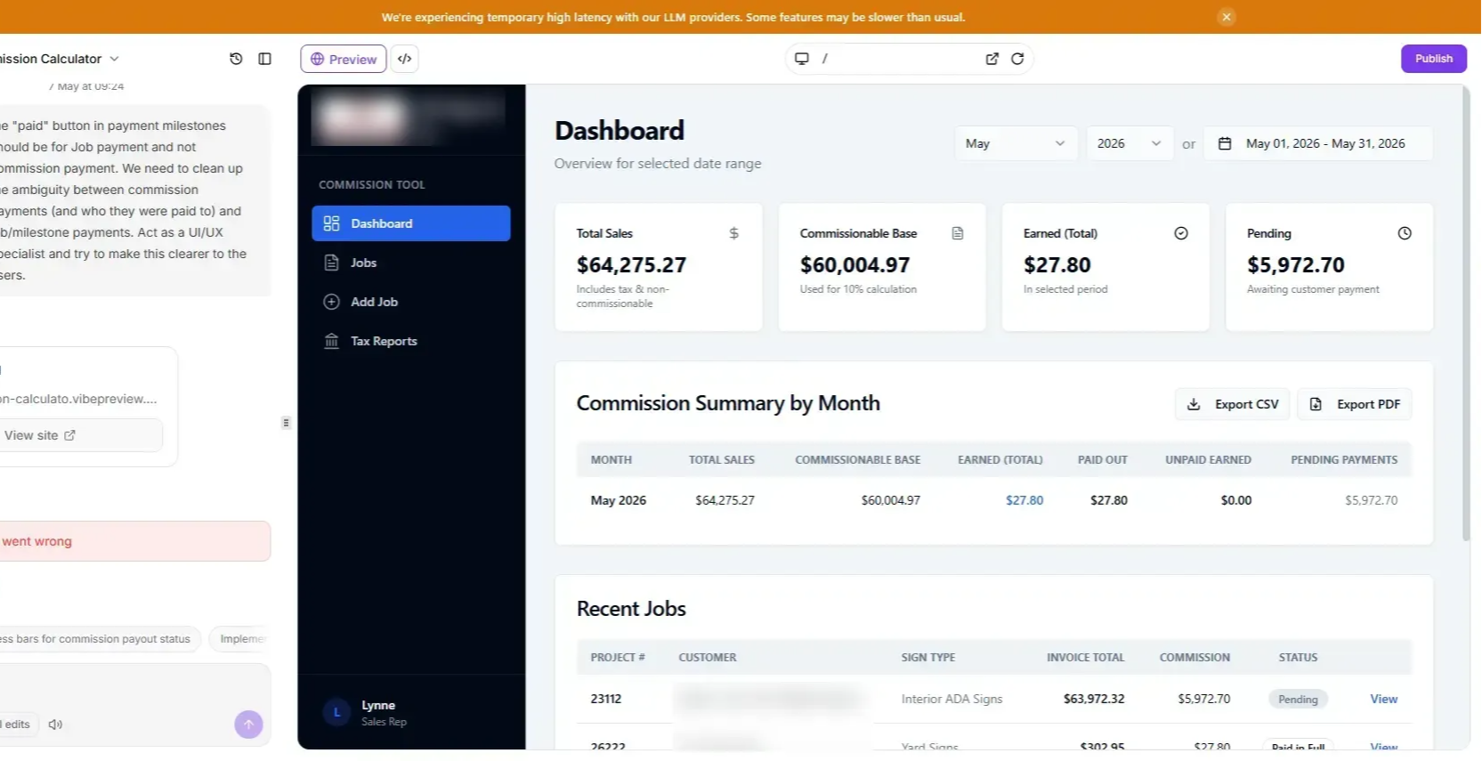 B2B Sign Company Commission Calculator