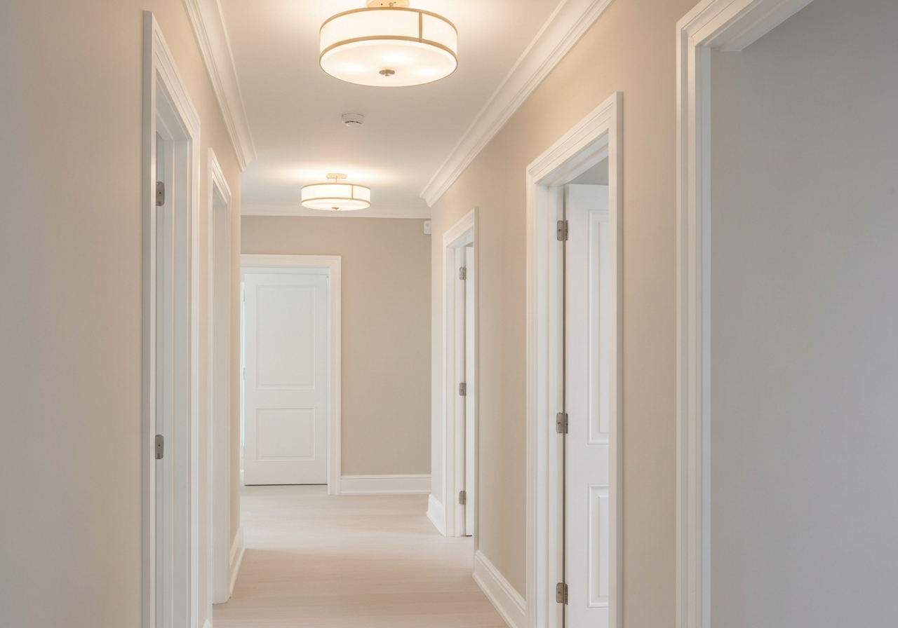 Bright and clean interior hallway painting