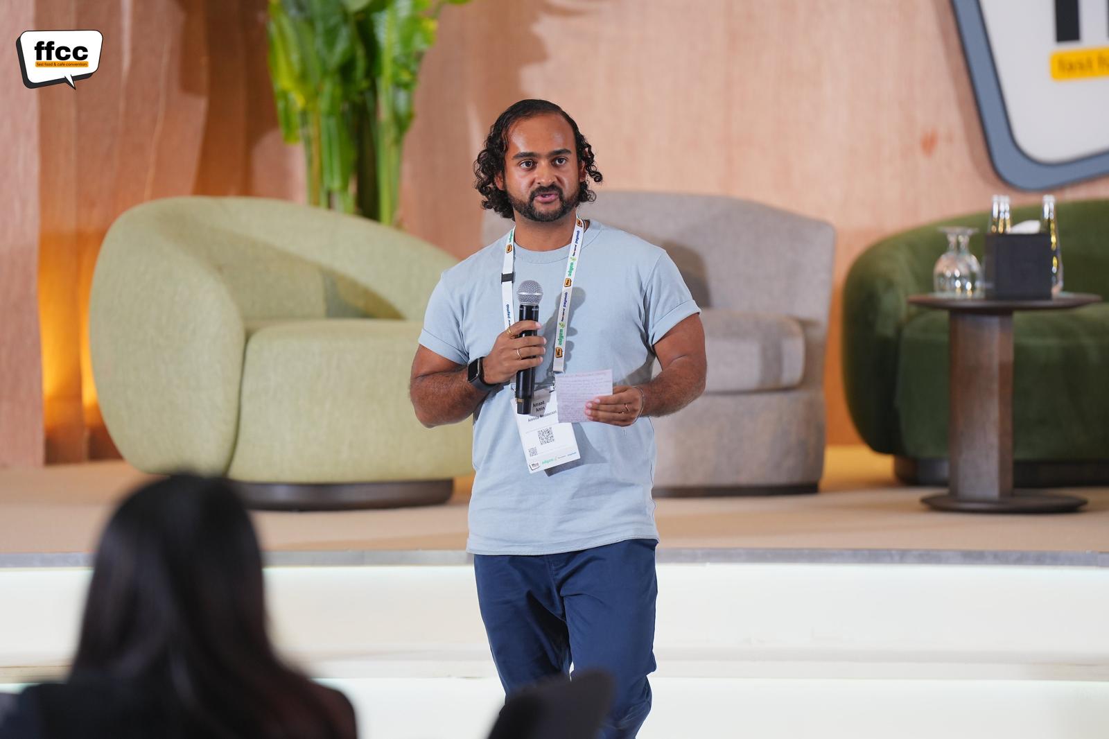 Chef Amaad speaking at Fast Food & Café Convention