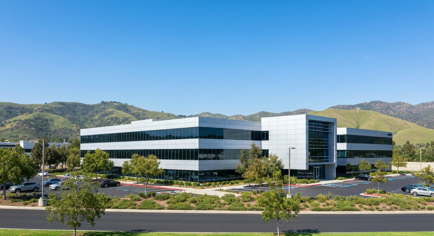 Suburban office parks and retail centers in Diamond Bar, California