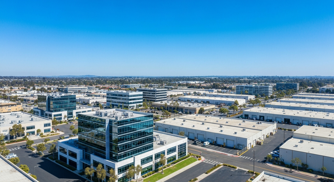 Commercial office spaces and industrial parks in Signal Hill, California