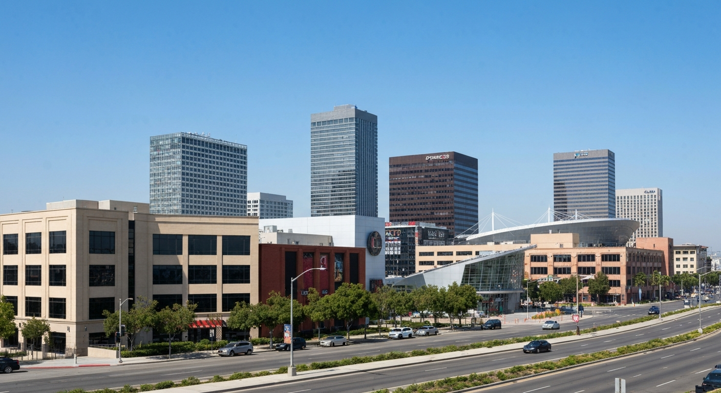 Entertainment district and commercial real estate in Inglewood, California