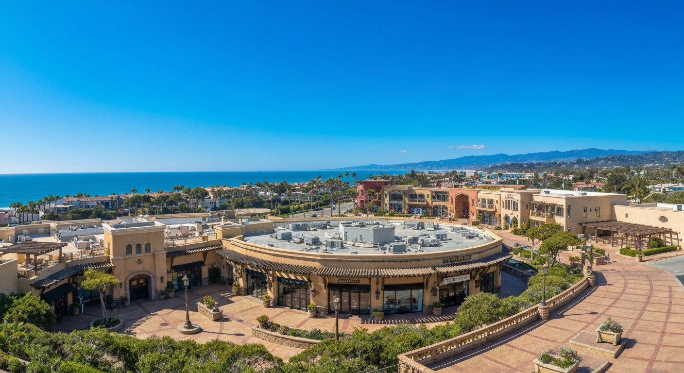 Coastal retail centers and luxury commercial real estate in Malibu, California