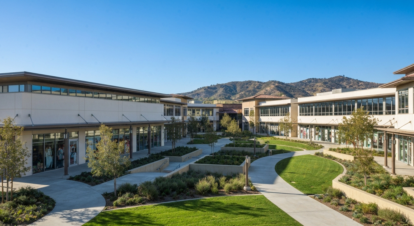 Luxury retail centers and commercial office parks in Calabasas, California