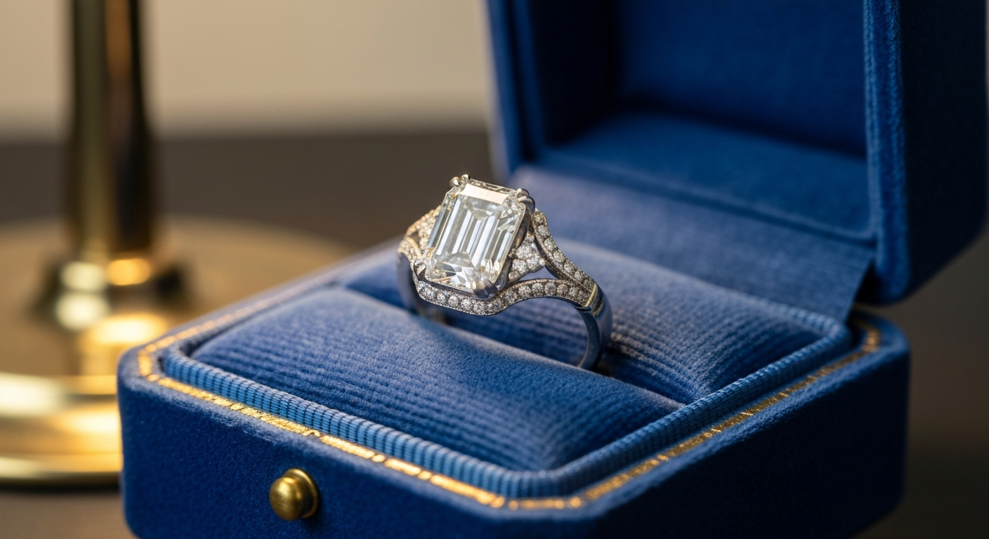 Beautiful sparkling jewelry piece in a velvet box