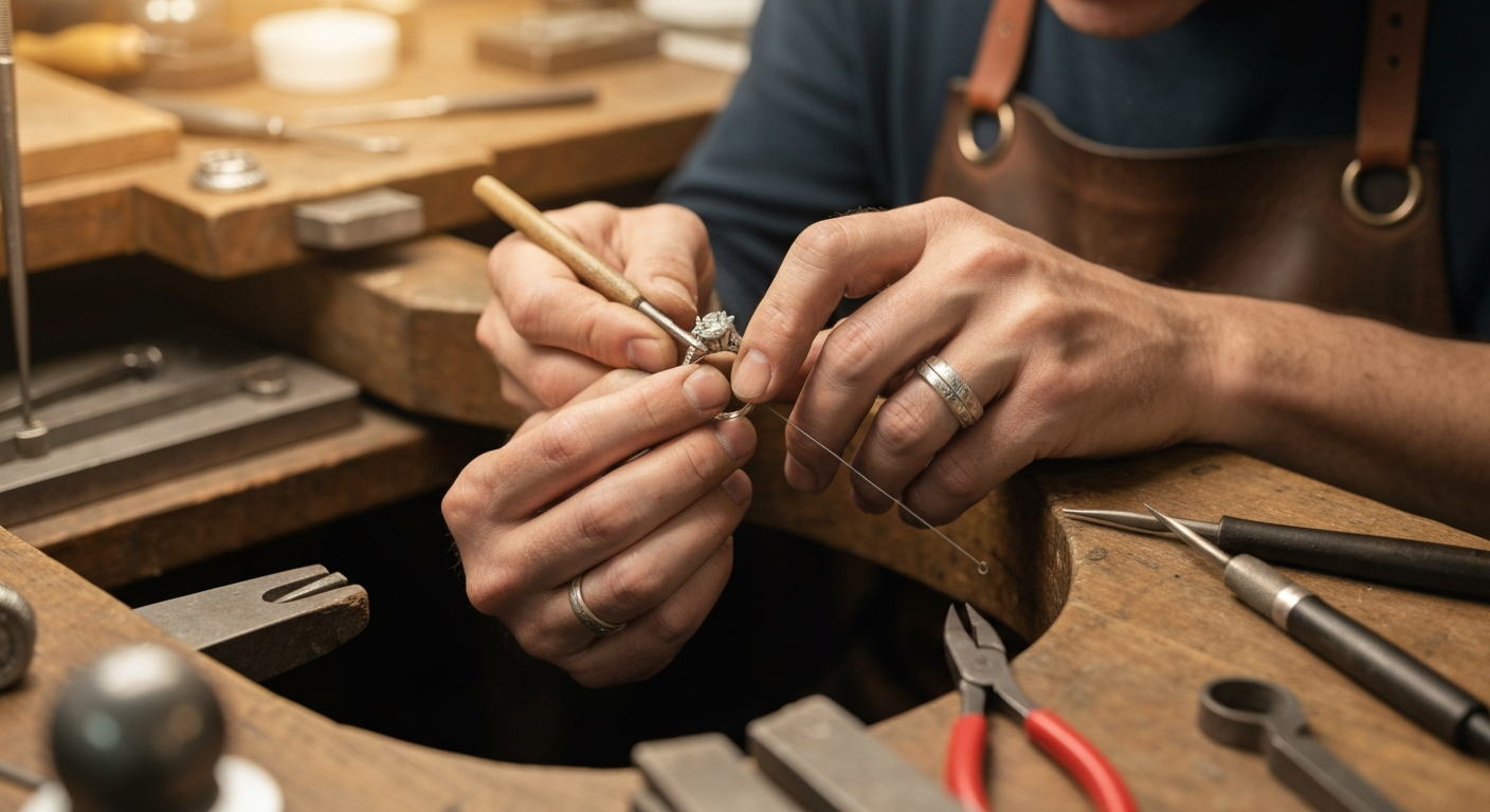 Master jeweler crafting custom jewelry