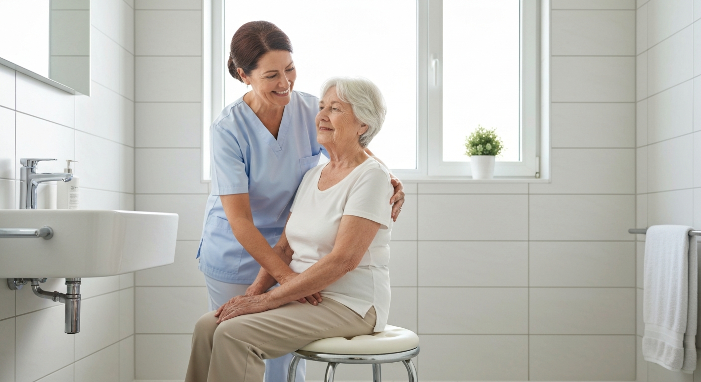 Caregiver helping senior in Glendale