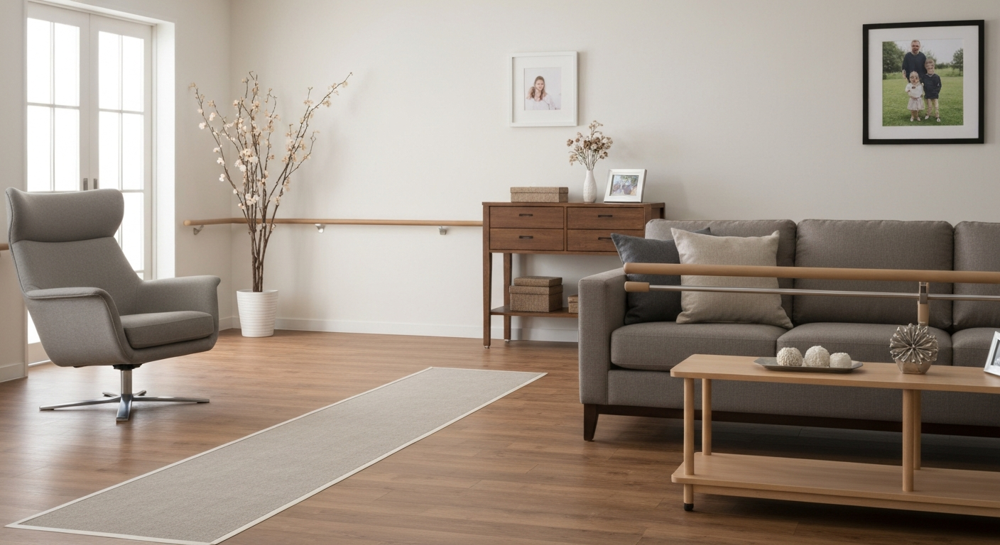 Safe and organized living room for seniors