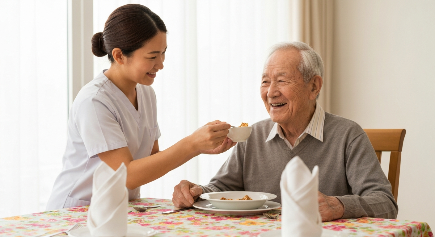 Caregiver helping senior in Menomonee Falls