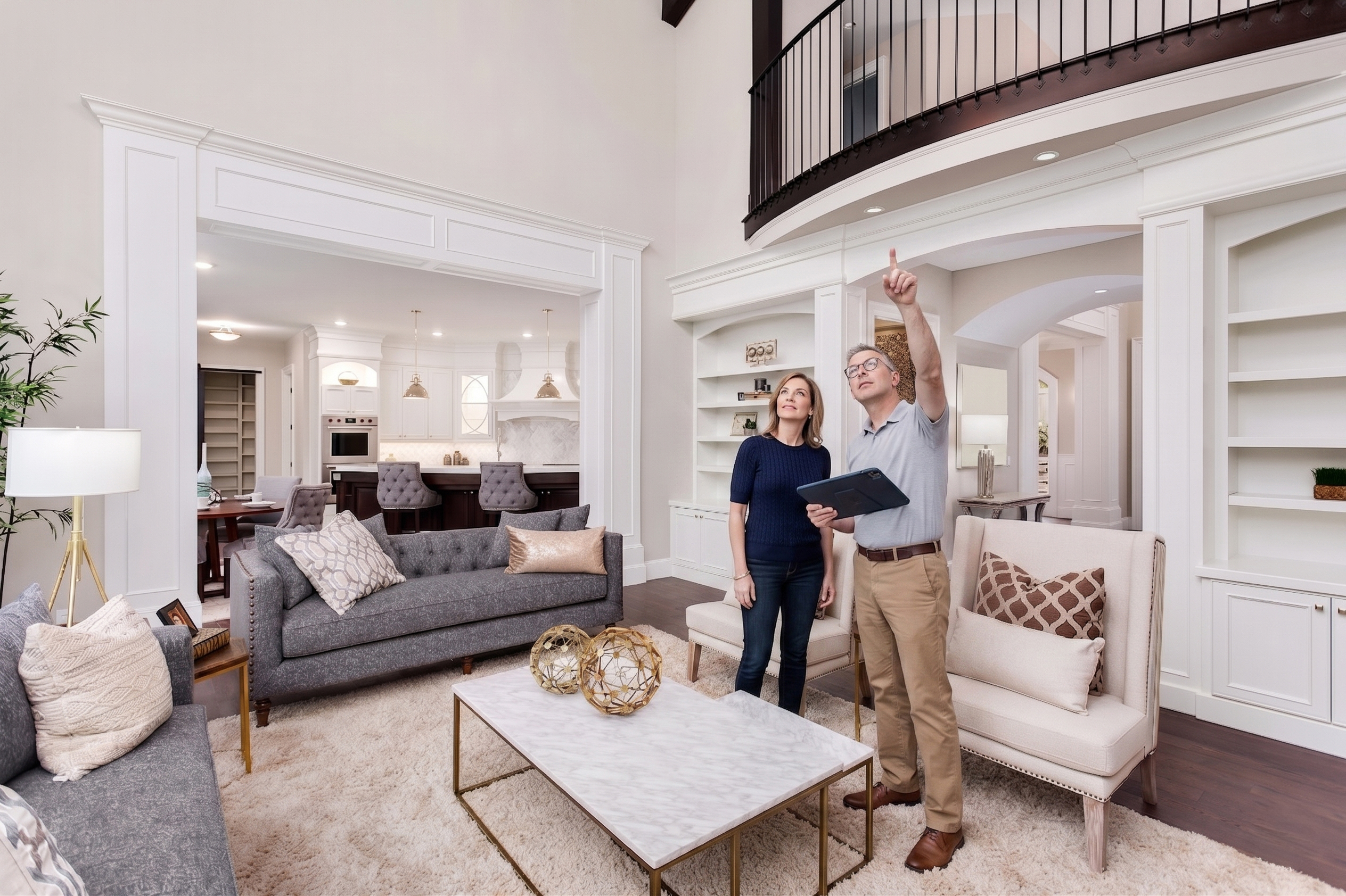 Kelvin Design Group walkthrough consultation in elegant home