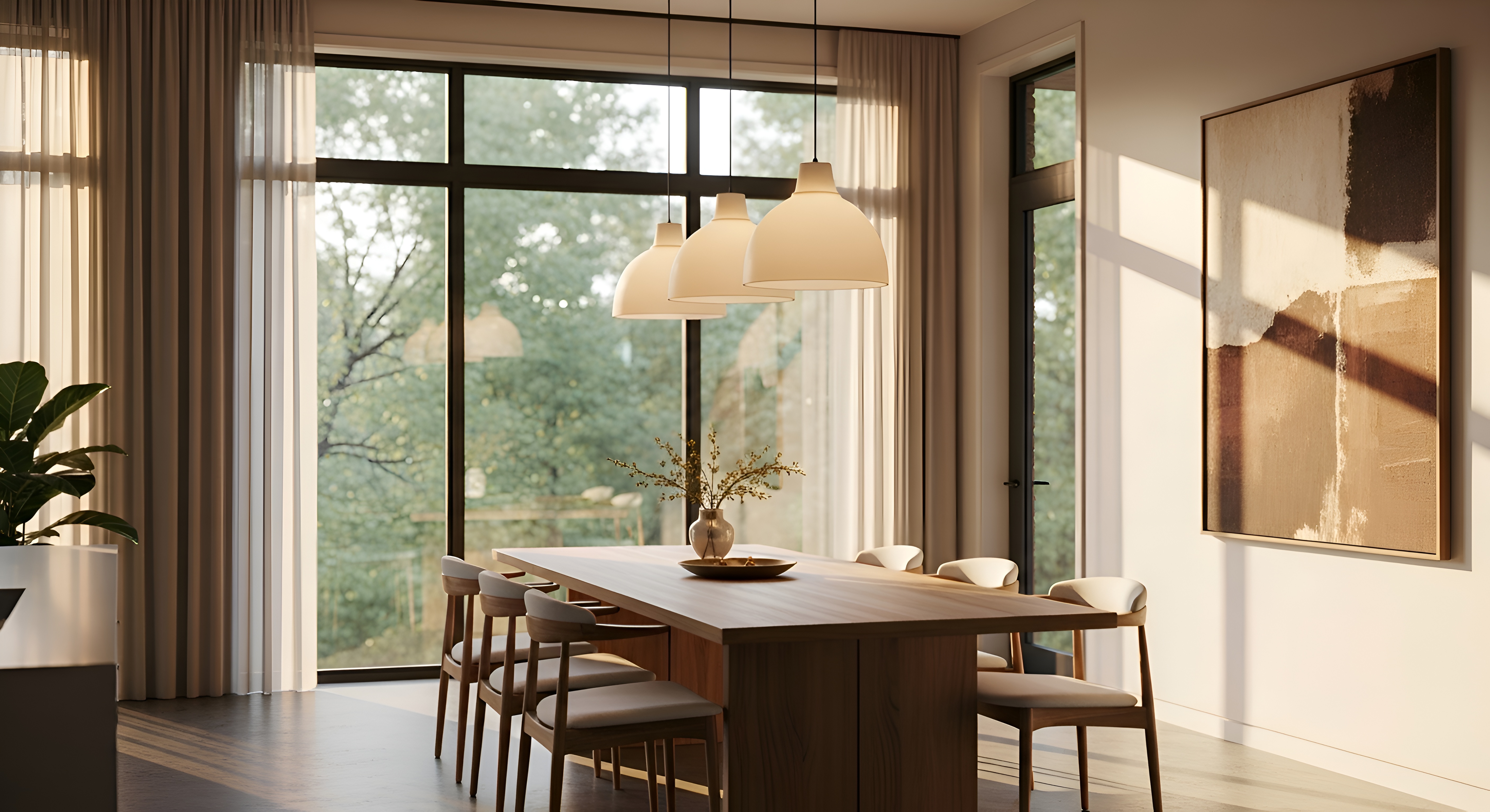 Interior motorized shades by Lutron