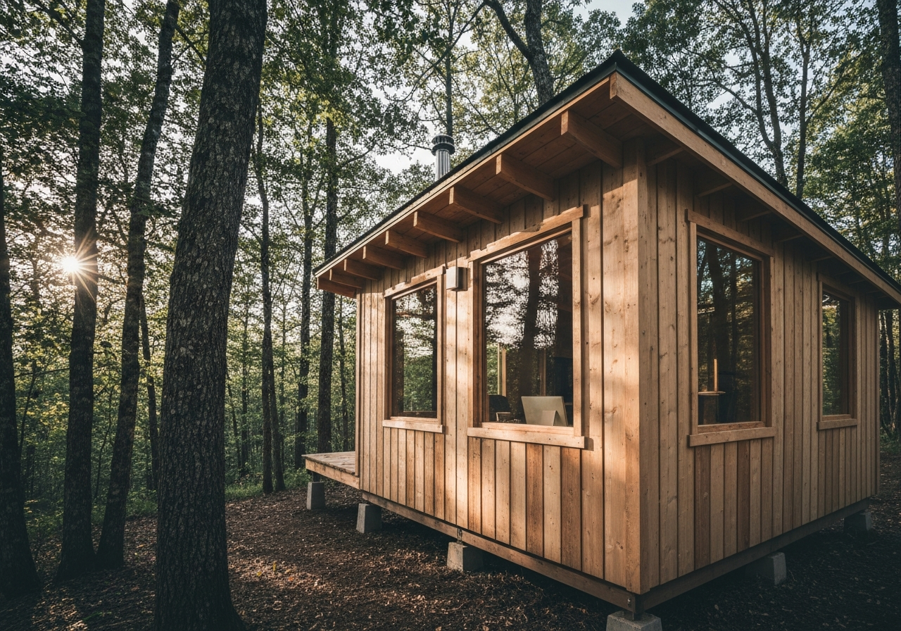 Off-grid houten werkruimte door Michael Crijns, eigenaar Michael's Woodwork en Off-grid projecten specialist Maastricht Nederland
