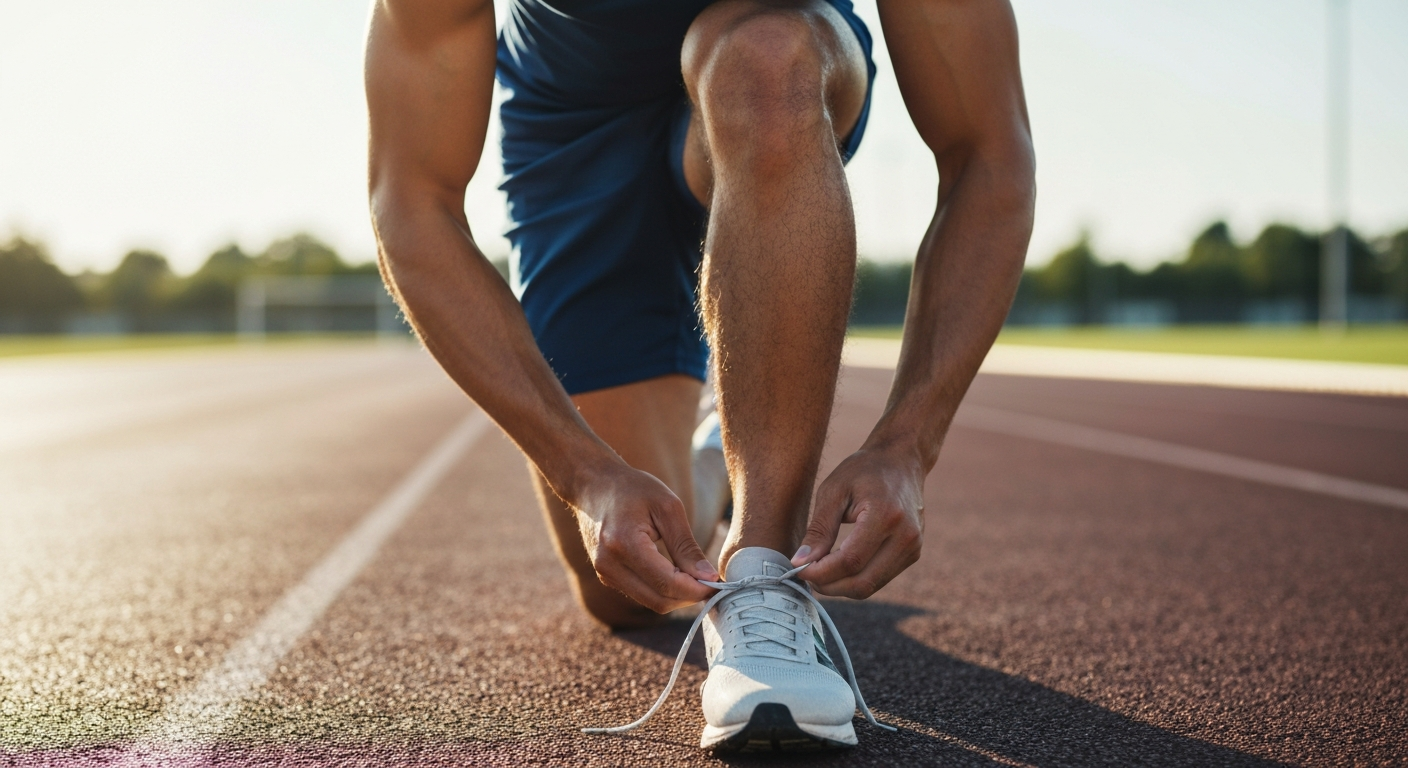 Athlete preparing for workout