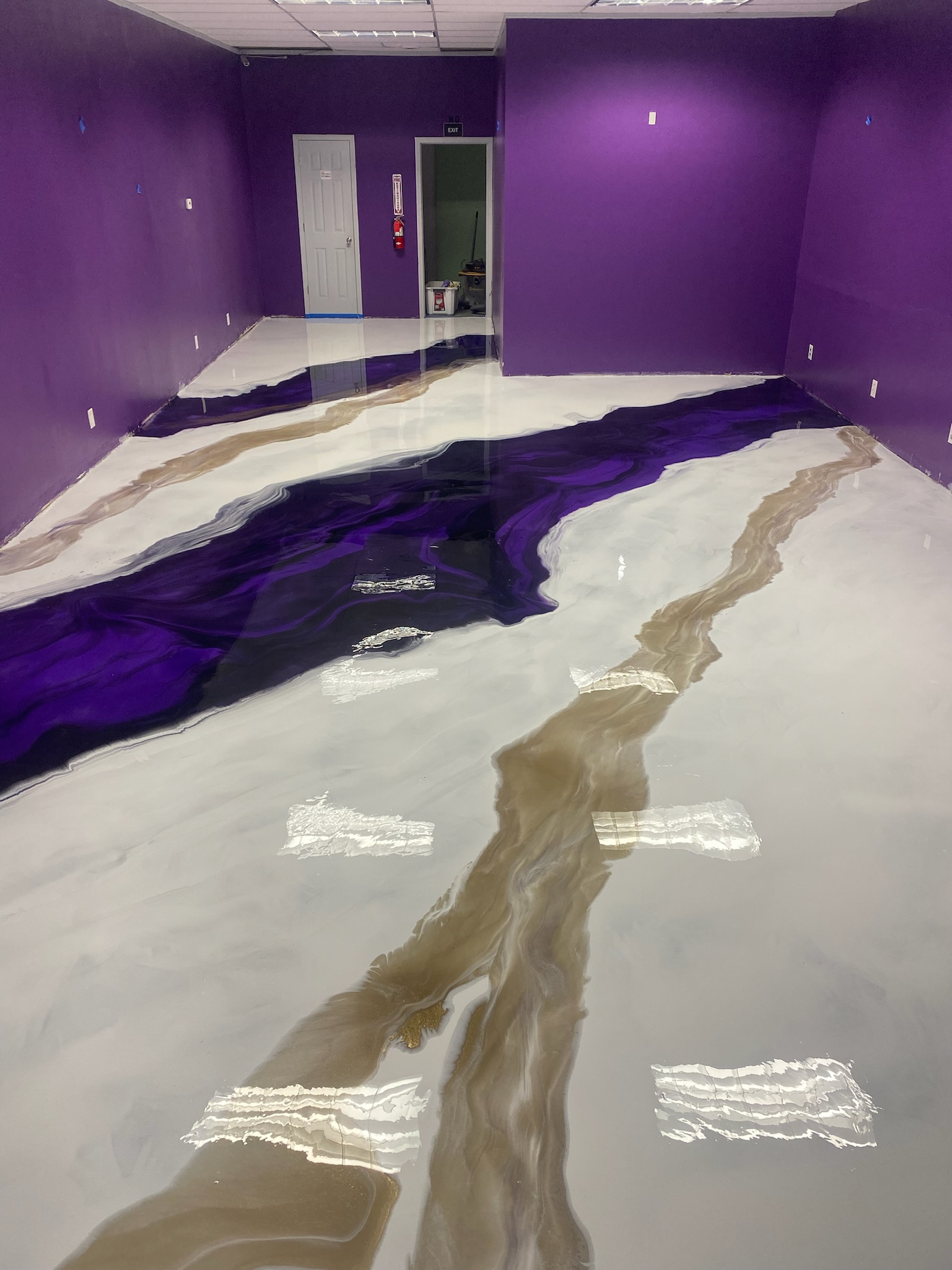 Commercial Purple and Gold Epoxy Floor
