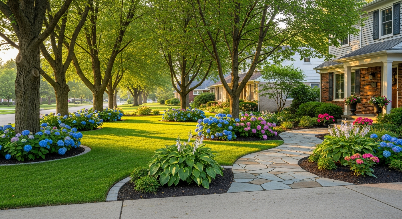 Landscaping team at work