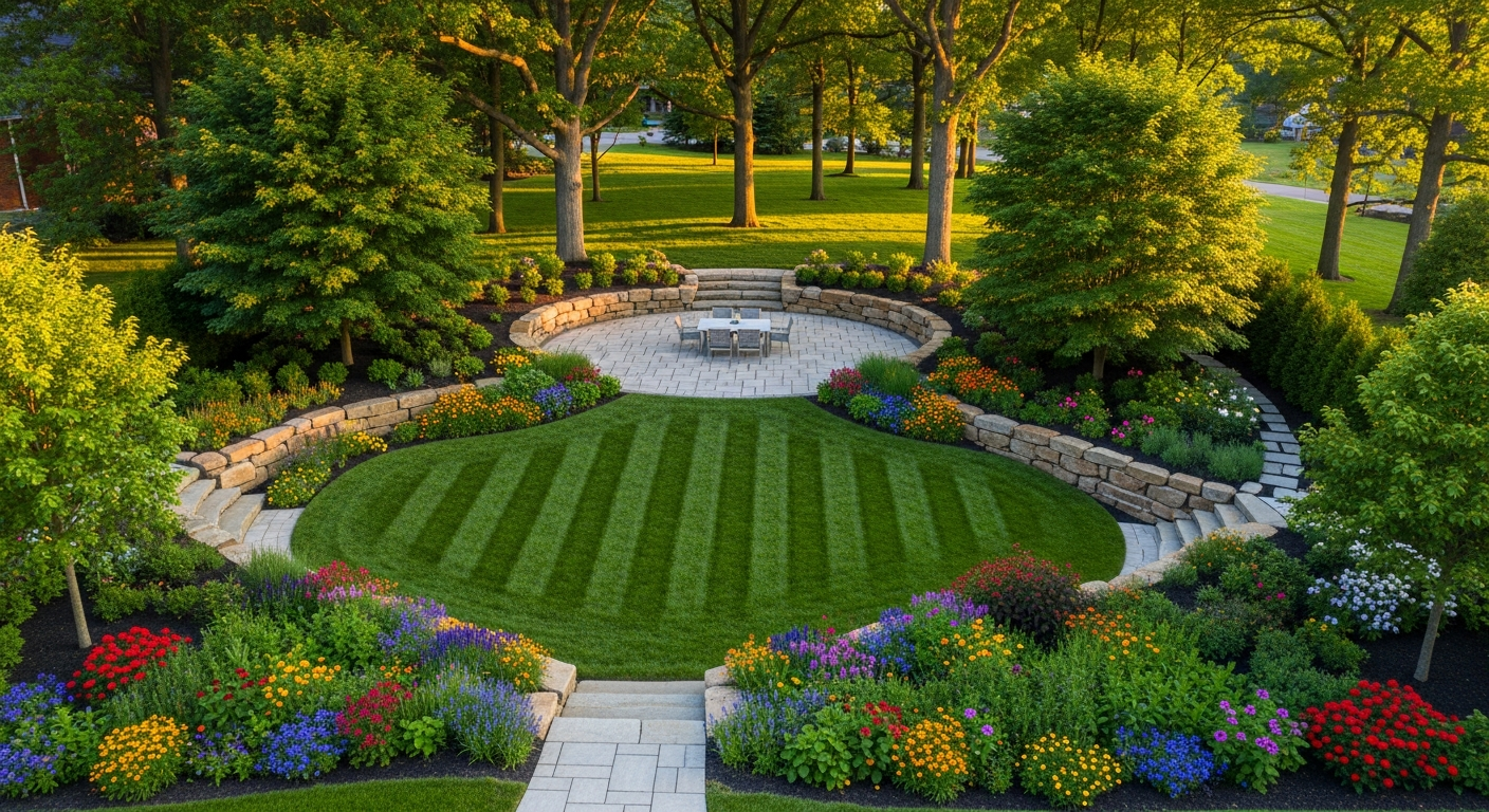 Beautiful residential landscape